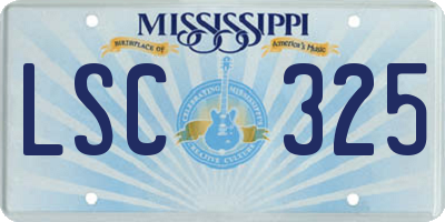 MS license plate LSC325