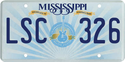 MS license plate LSC326