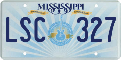 MS license plate LSC327