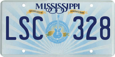 MS license plate LSC328