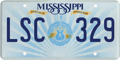 MS license plate LSC329