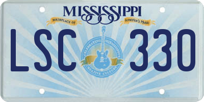 MS license plate LSC330