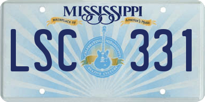 MS license plate LSC331
