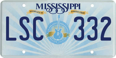 MS license plate LSC332