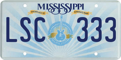 MS license plate LSC333