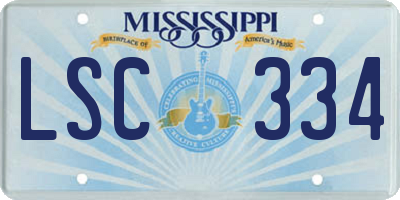 MS license plate LSC334