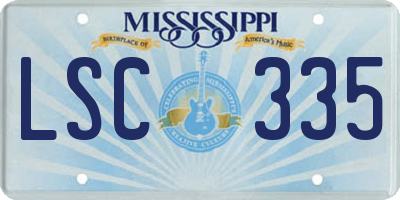MS license plate LSC335