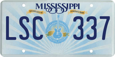 MS license plate LSC337