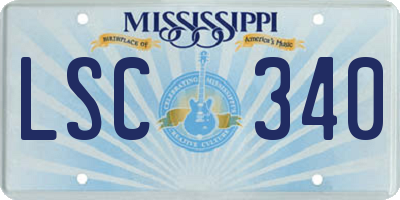 MS license plate LSC340