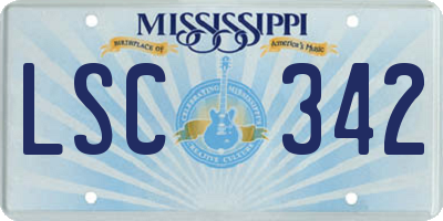 MS license plate LSC342