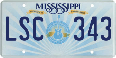 MS license plate LSC343
