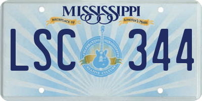 MS license plate LSC344