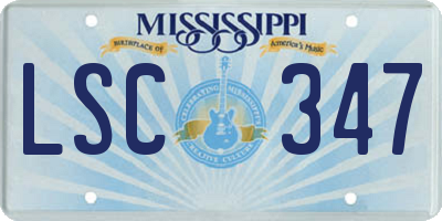 MS license plate LSC347