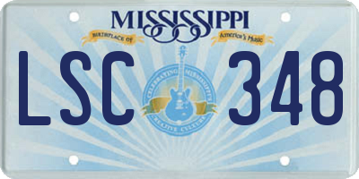 MS license plate LSC348