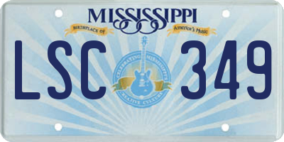 MS license plate LSC349