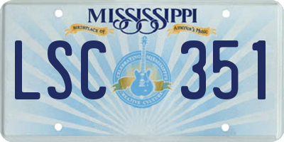 MS license plate LSC351