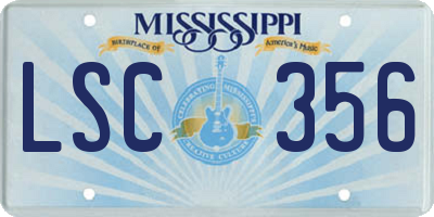 MS license plate LSC356