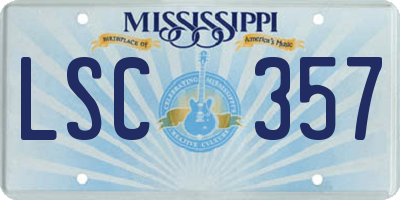 MS license plate LSC357