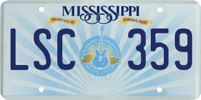 MS license plate LSC359