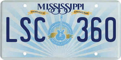 MS license plate LSC360