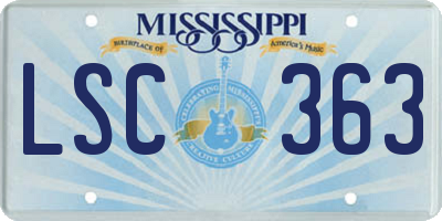 MS license plate LSC363