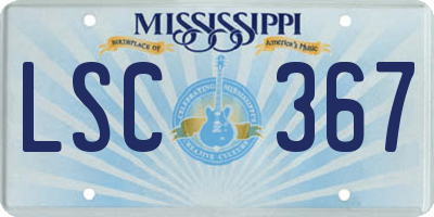 MS license plate LSC367