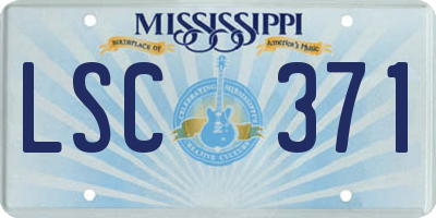 MS license plate LSC371