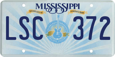 MS license plate LSC372