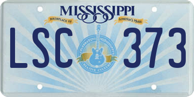MS license plate LSC373