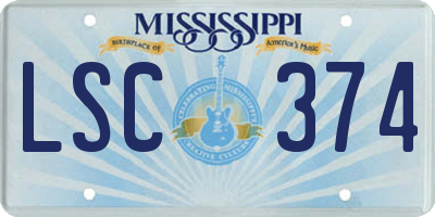 MS license plate LSC374