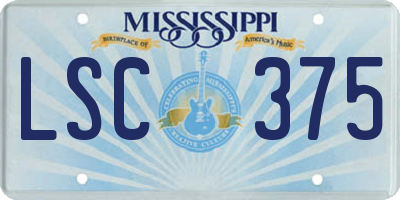 MS license plate LSC375