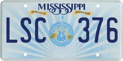 MS license plate LSC376