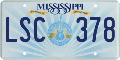 MS license plate LSC378