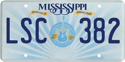 MS license plate LSC382
