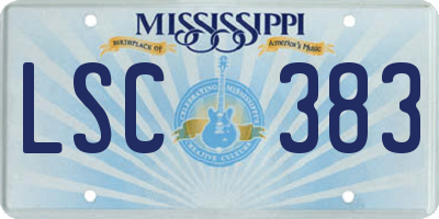 MS license plate LSC383