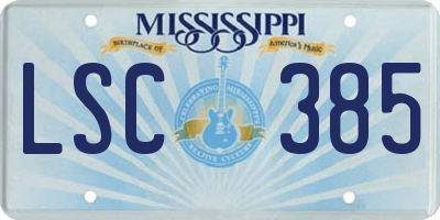 MS license plate LSC385