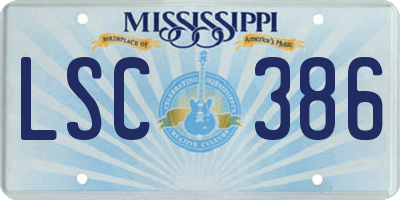MS license plate LSC386