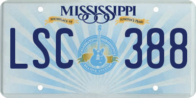 MS license plate LSC388