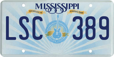 MS license plate LSC389