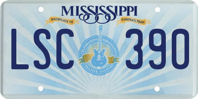MS license plate LSC390