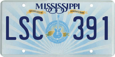MS license plate LSC391