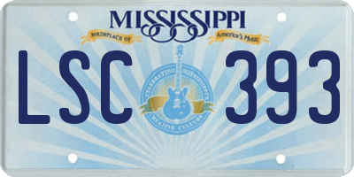 MS license plate LSC393