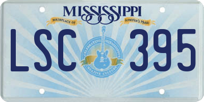 MS license plate LSC395