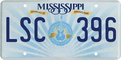 MS license plate LSC396