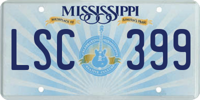 MS license plate LSC399