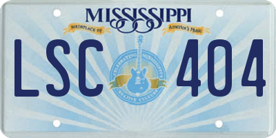 MS license plate LSC404