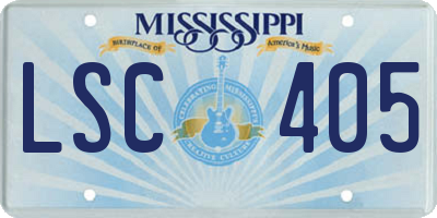 MS license plate LSC405