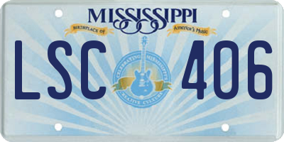 MS license plate LSC406