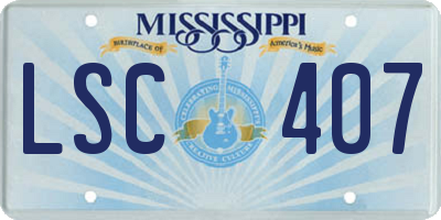 MS license plate LSC407