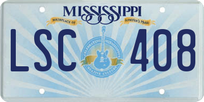 MS license plate LSC408